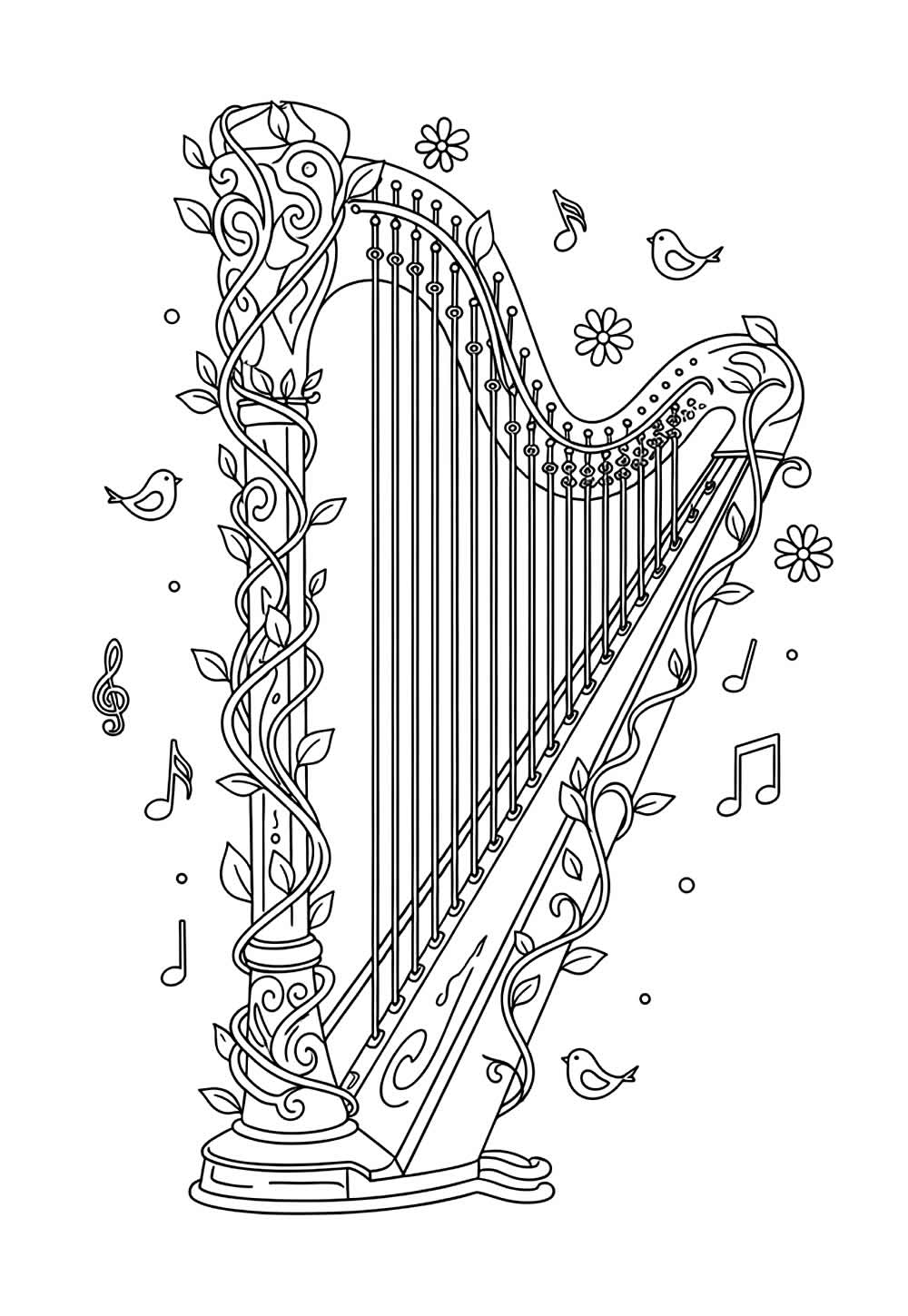 Desenho de Arpa para pintar