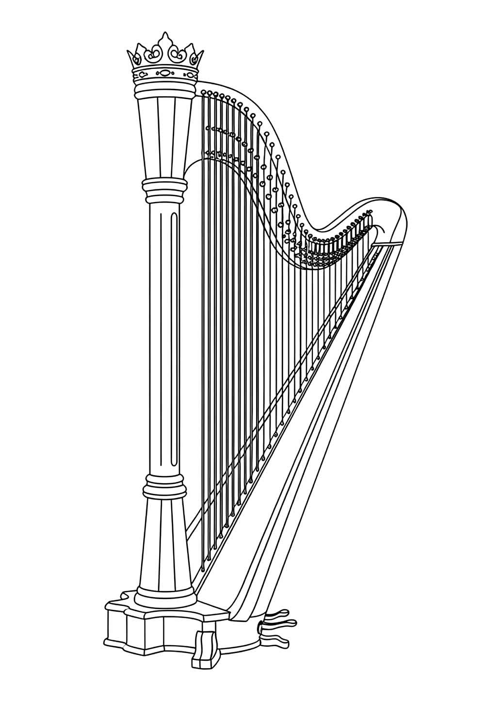 Desenho de Arpa para colorir
