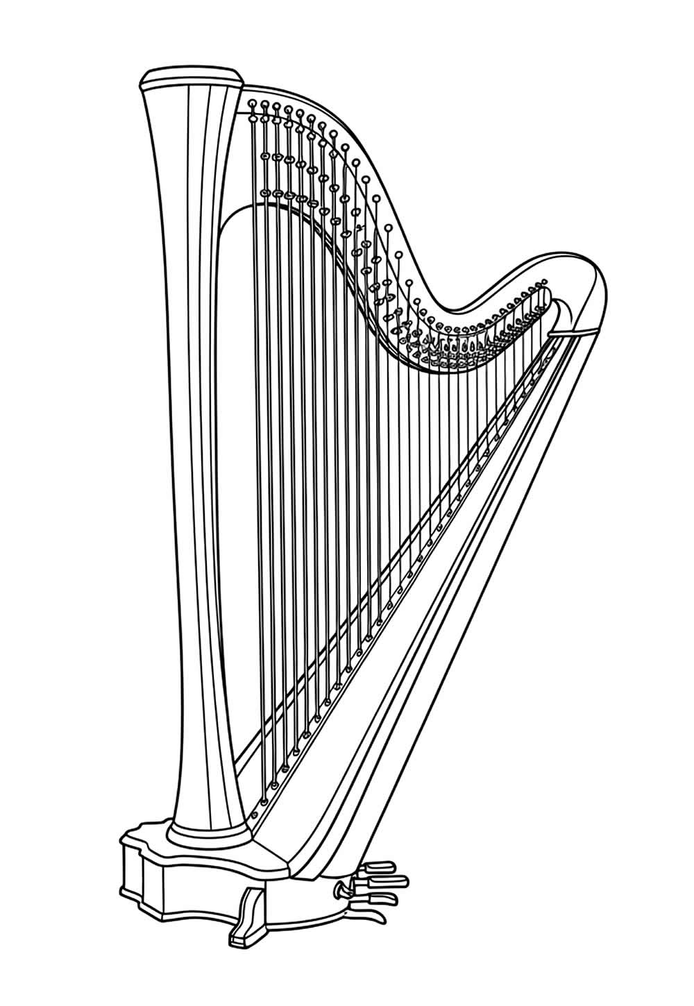 Desenho de Arpa para imprimir e colorir