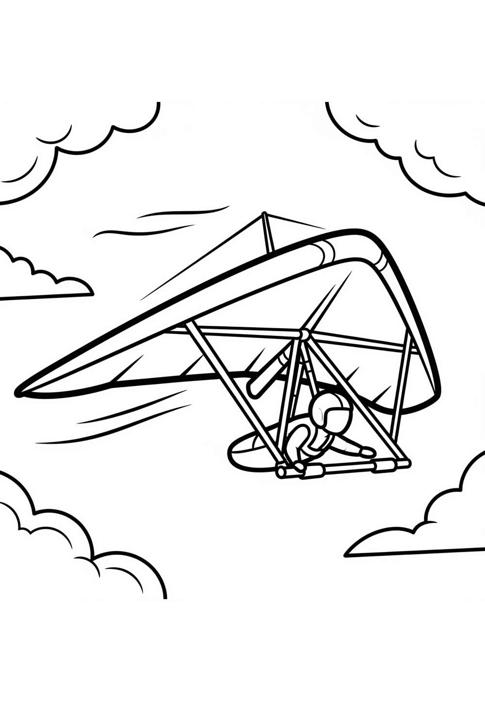 Desenho de Asa Delta para pintar