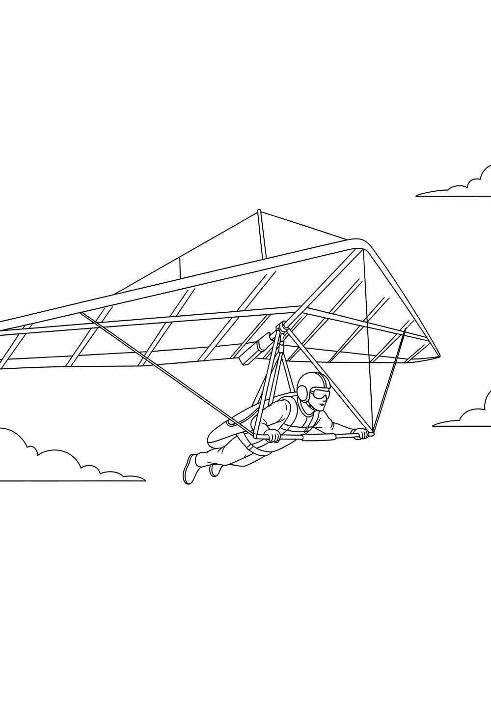 Desenho de Asa Delta para colorir