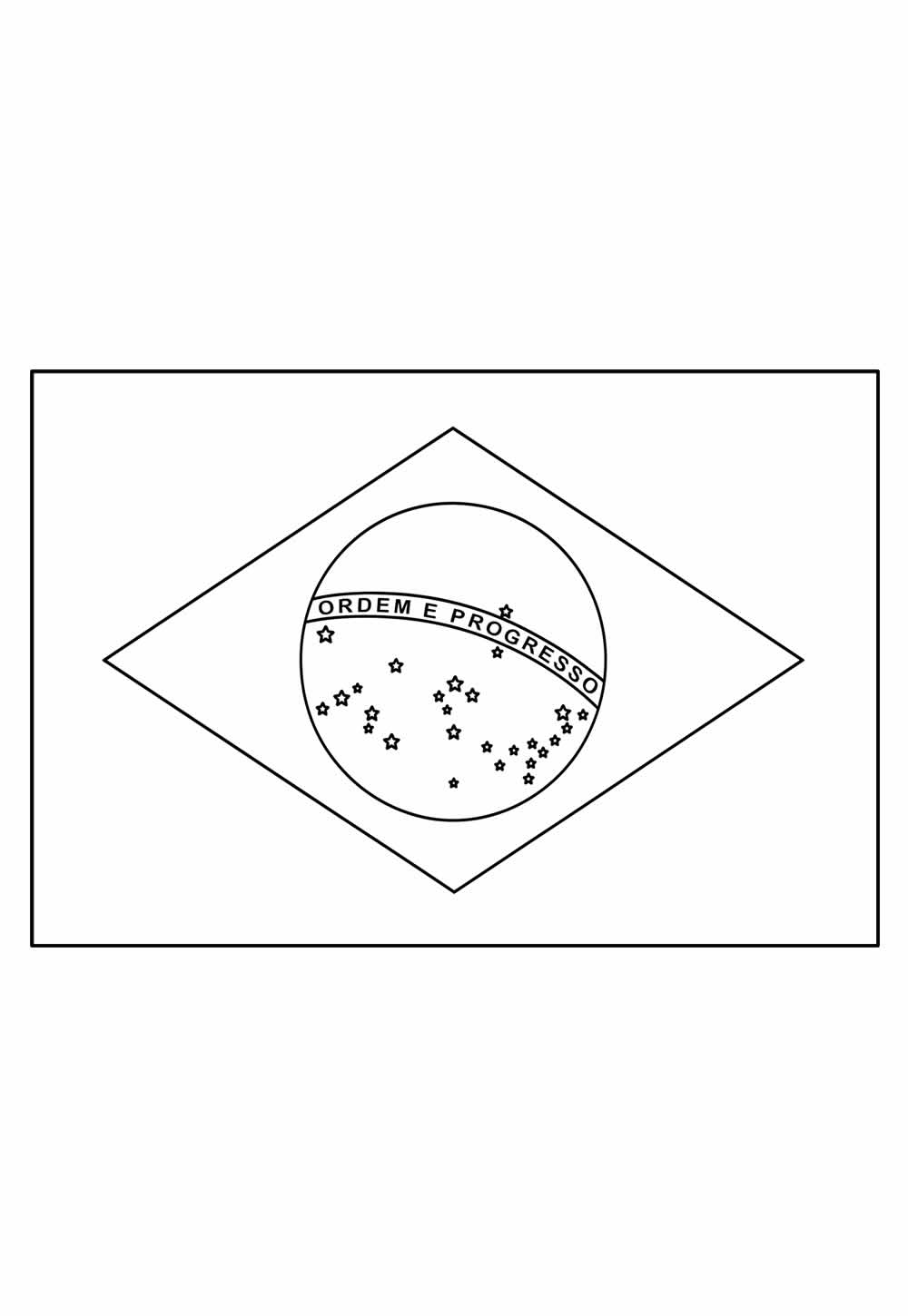Desenho da Bandeira do Brasil para colorir