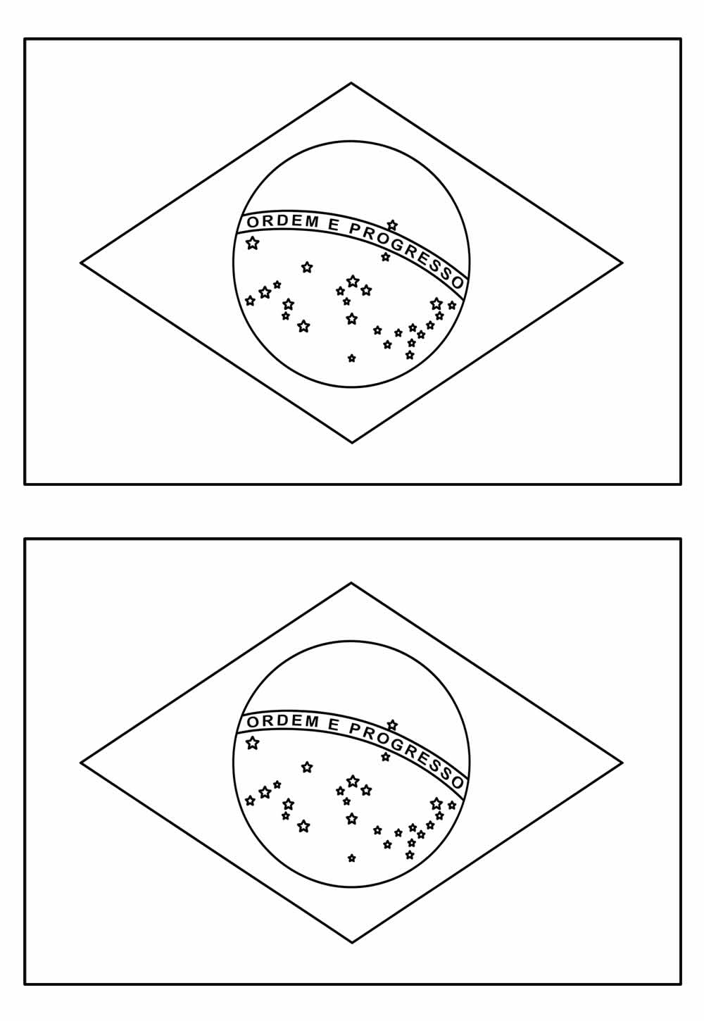 Desenho da Bandeiras do Brasil para colorir