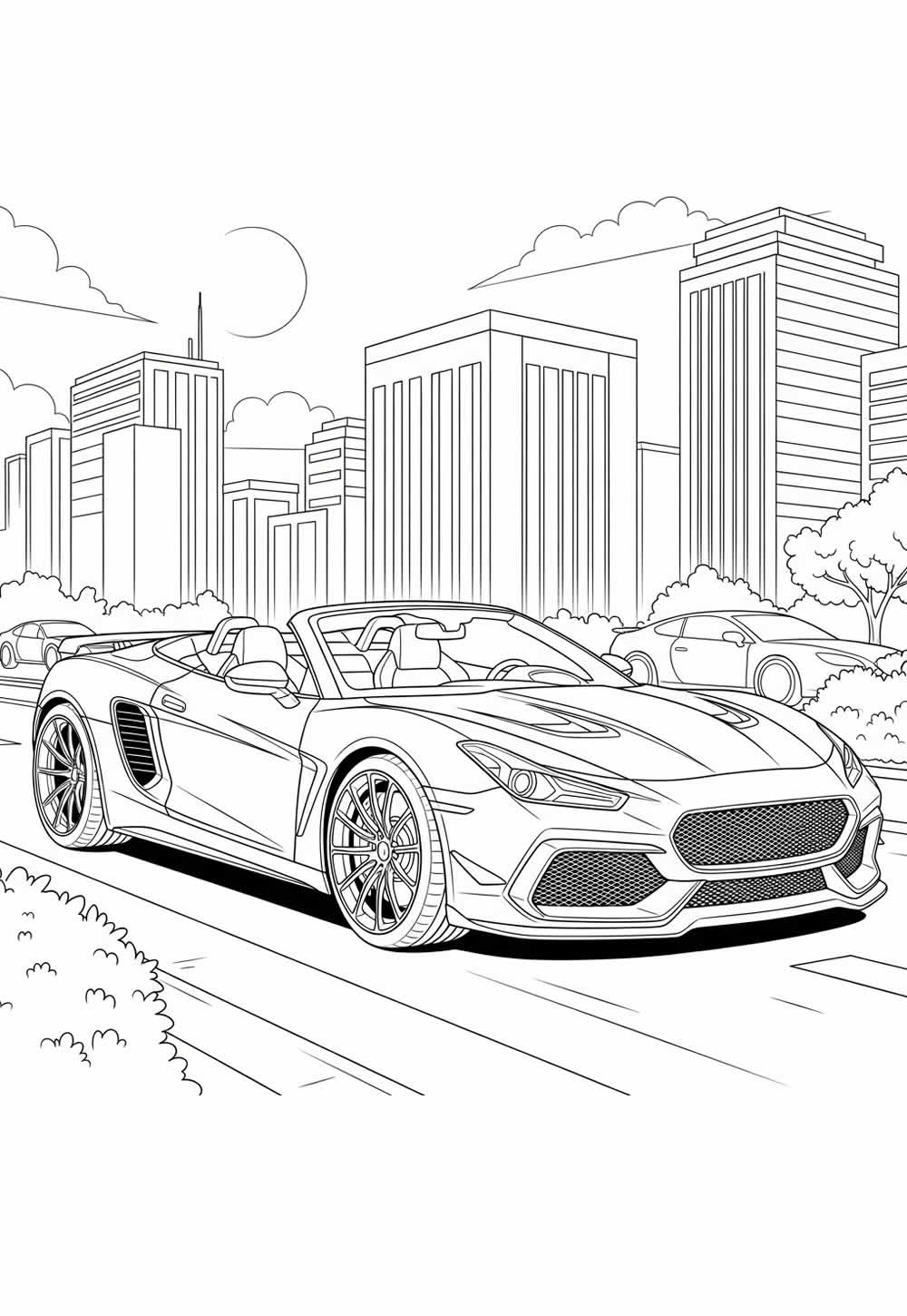 Desenho de Carro Conversível para colorir