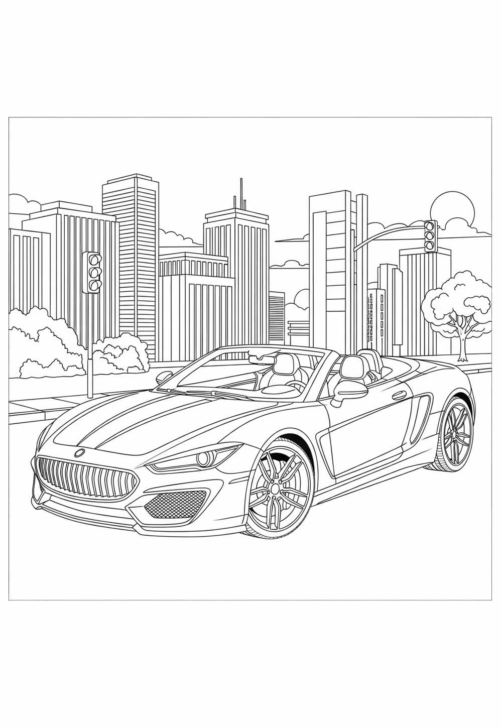 Carro Conversível para colorir