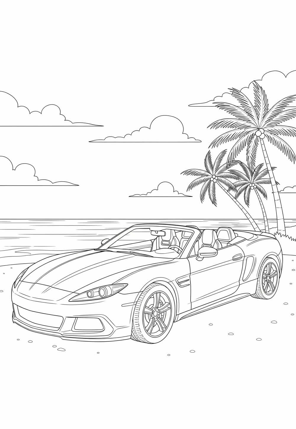 Carro Conversível para colorir