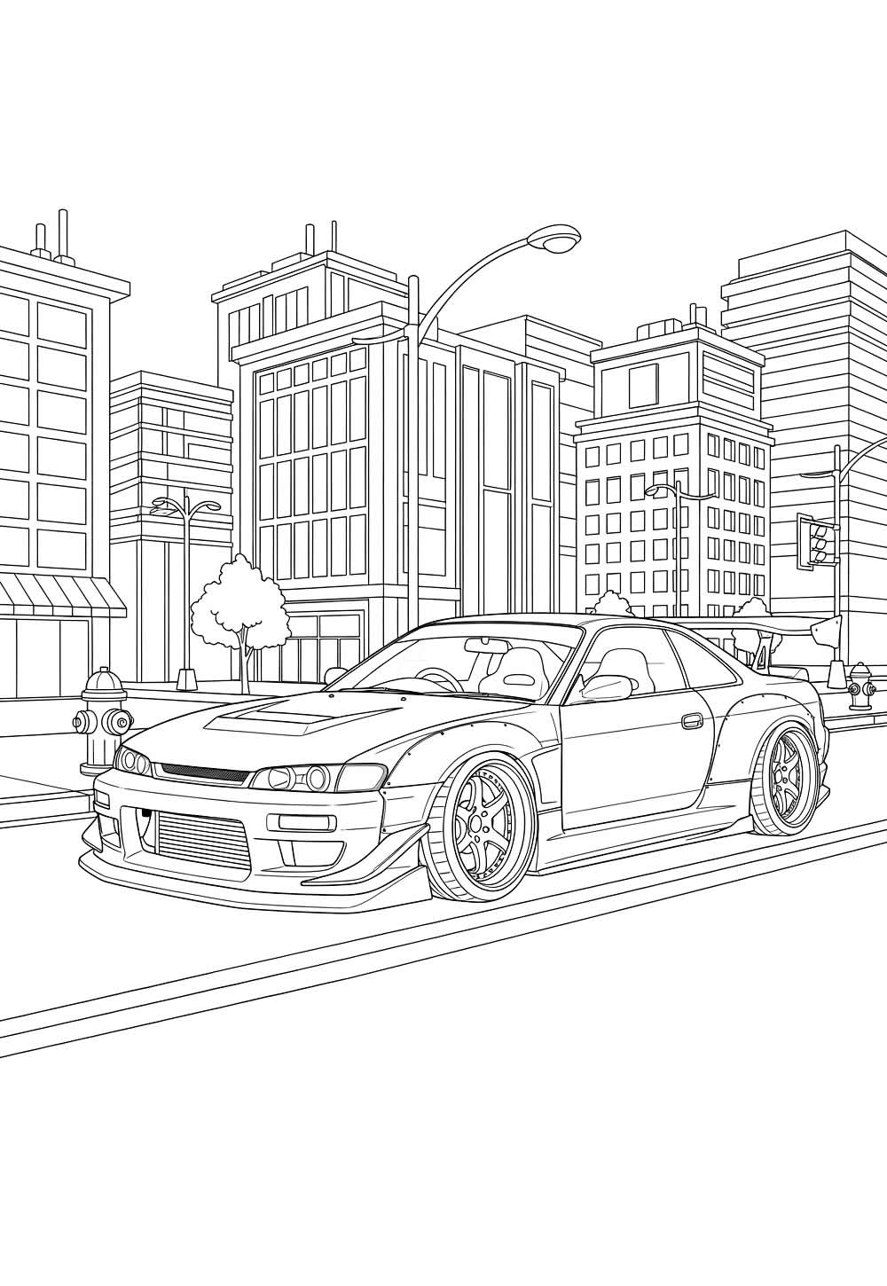 Desenho de Carro Tunado para colorir