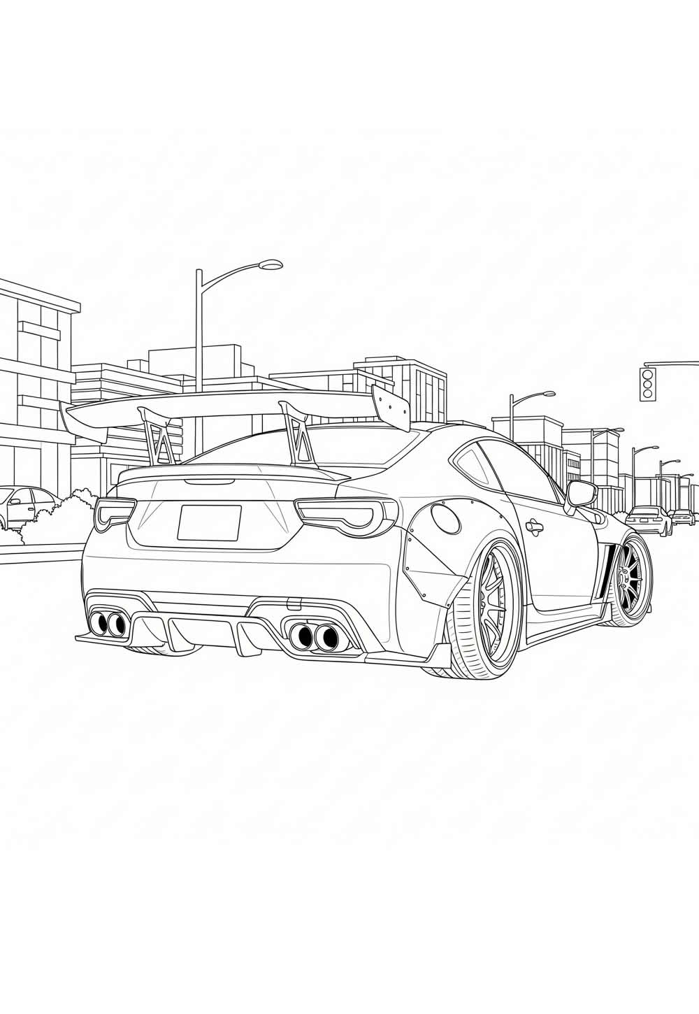 Desenho de Carro Tunado para colorir