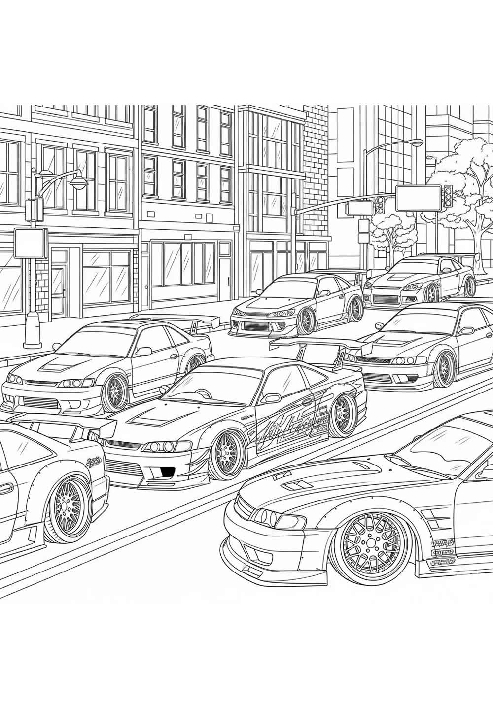 Corrida para colorir - Desenho