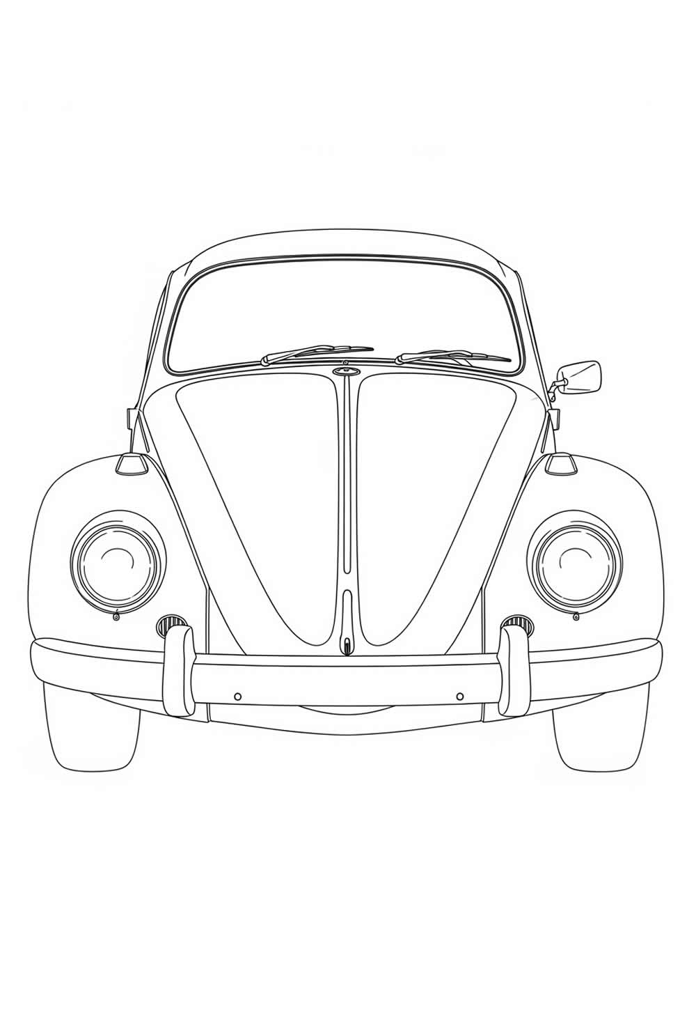 Desenho Frontal de Fusca para colorir