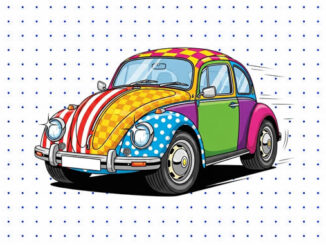 Desenhos de Fusca para colorir