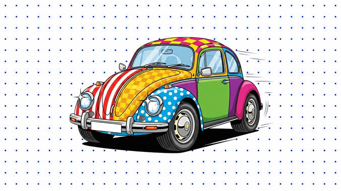 Desenhos de Fusca para colorir