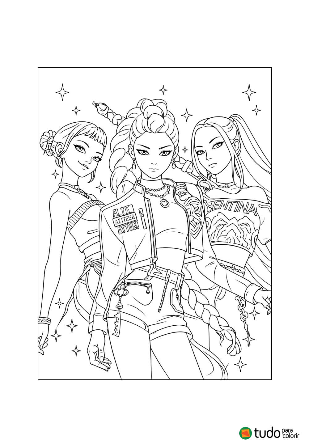 Guerreiras do K-Pop para colorir