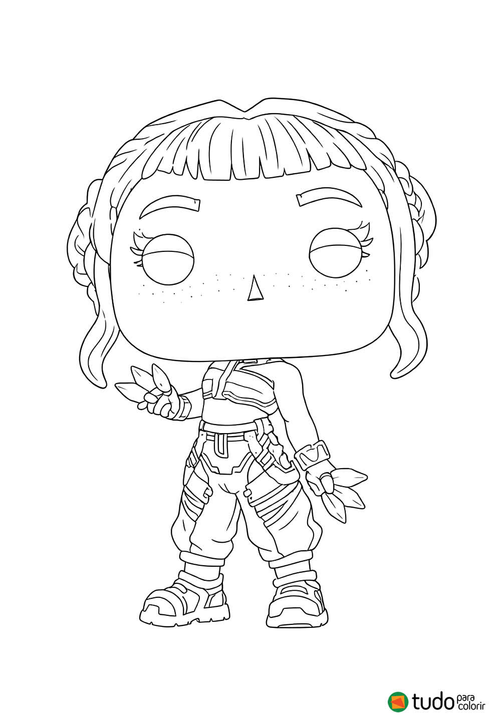 Desenho Fofo de Guerreiras do K-Pop para colorir