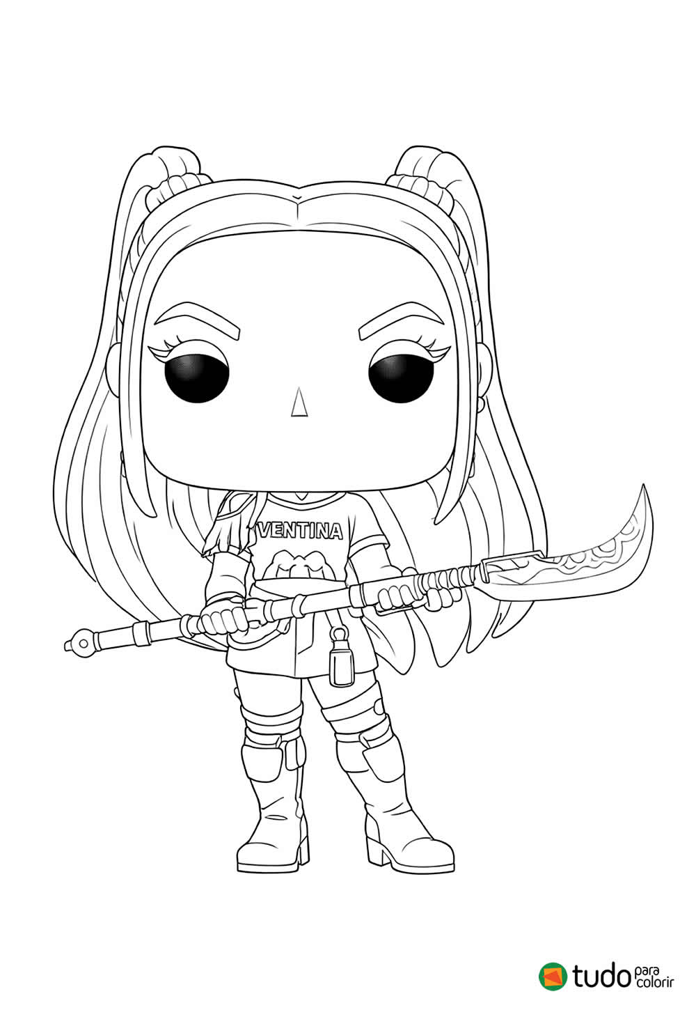 Guerreira do K-Pop para colorir - Desenho Fofo