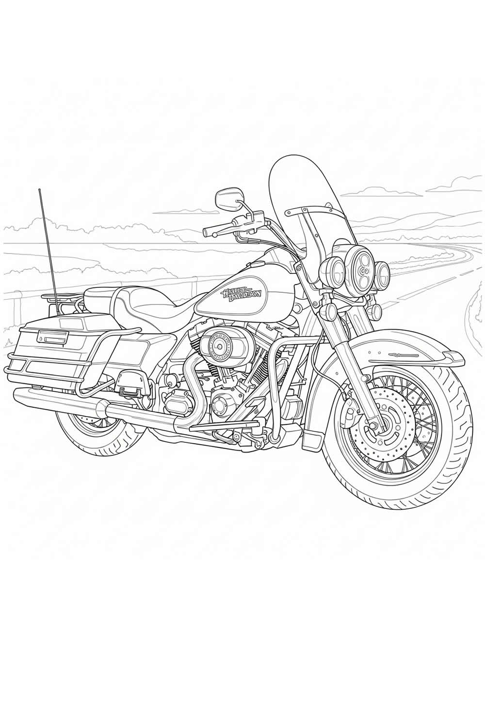 Desenho de Harley-Davidson para colorir