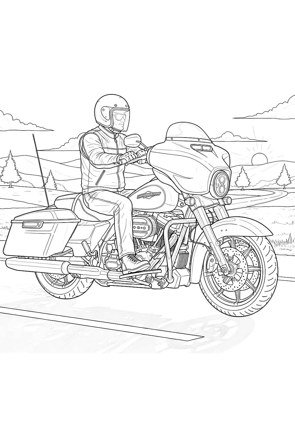 Desenho de Harley-Davidson para pintar