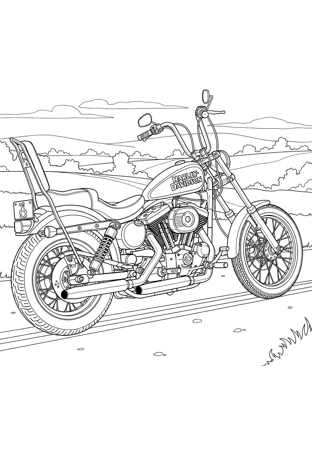 Desenho de Harley-Davidson para colorir