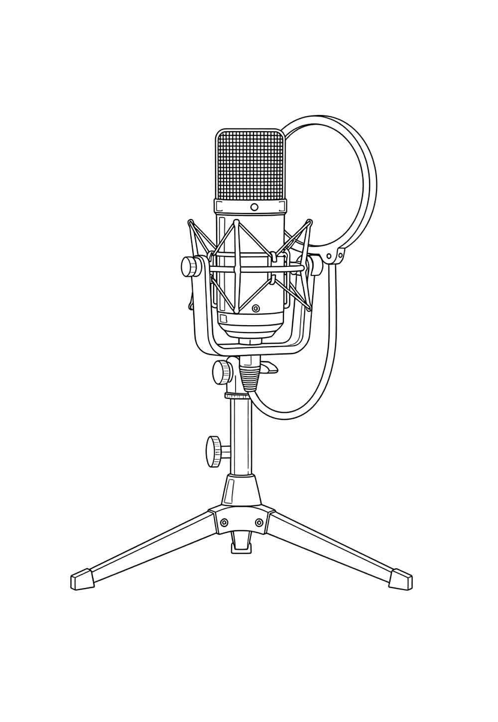 Desenho de Microfone Profissional para colorir