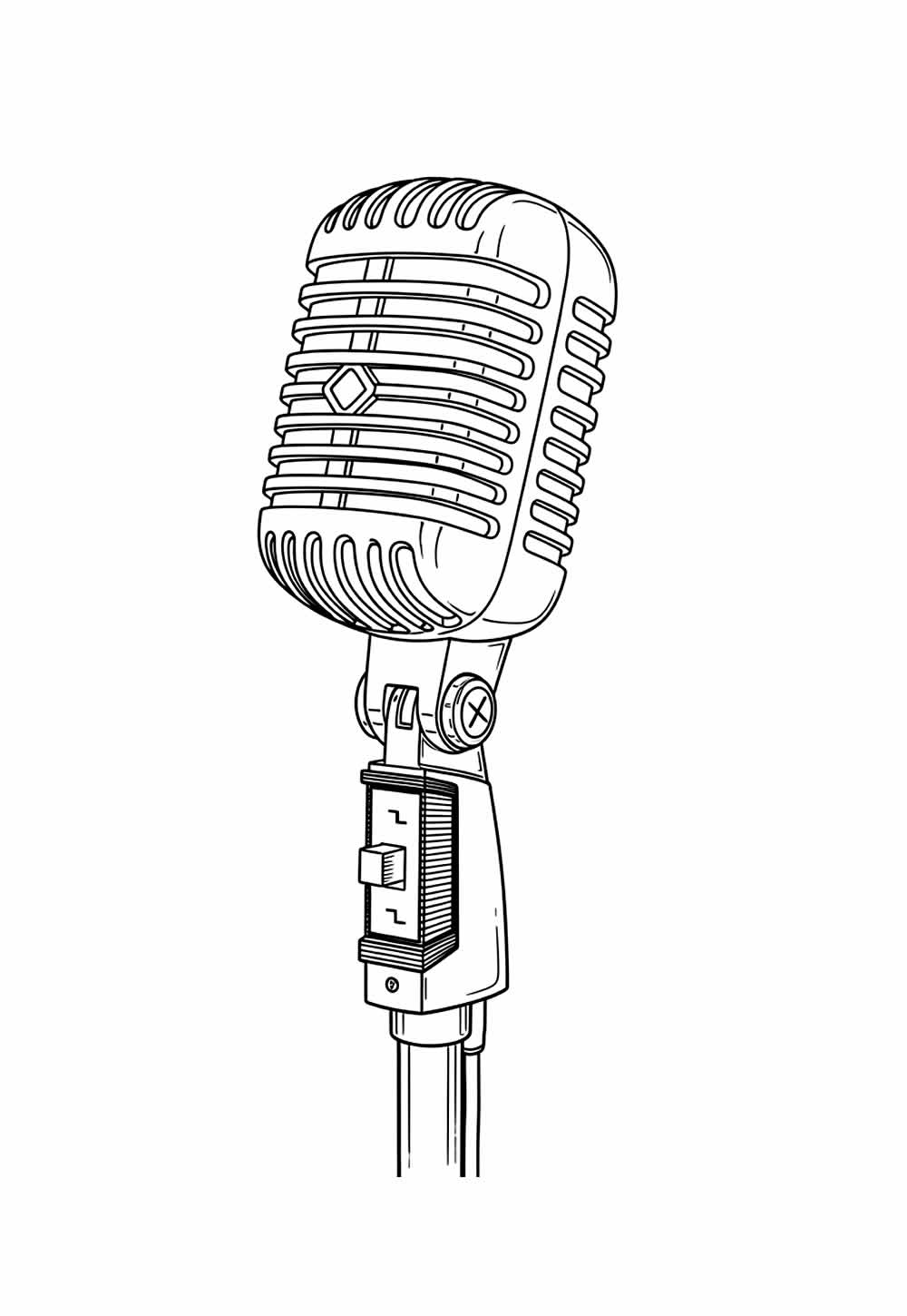 Desenho de Microfone Retrô para colorir