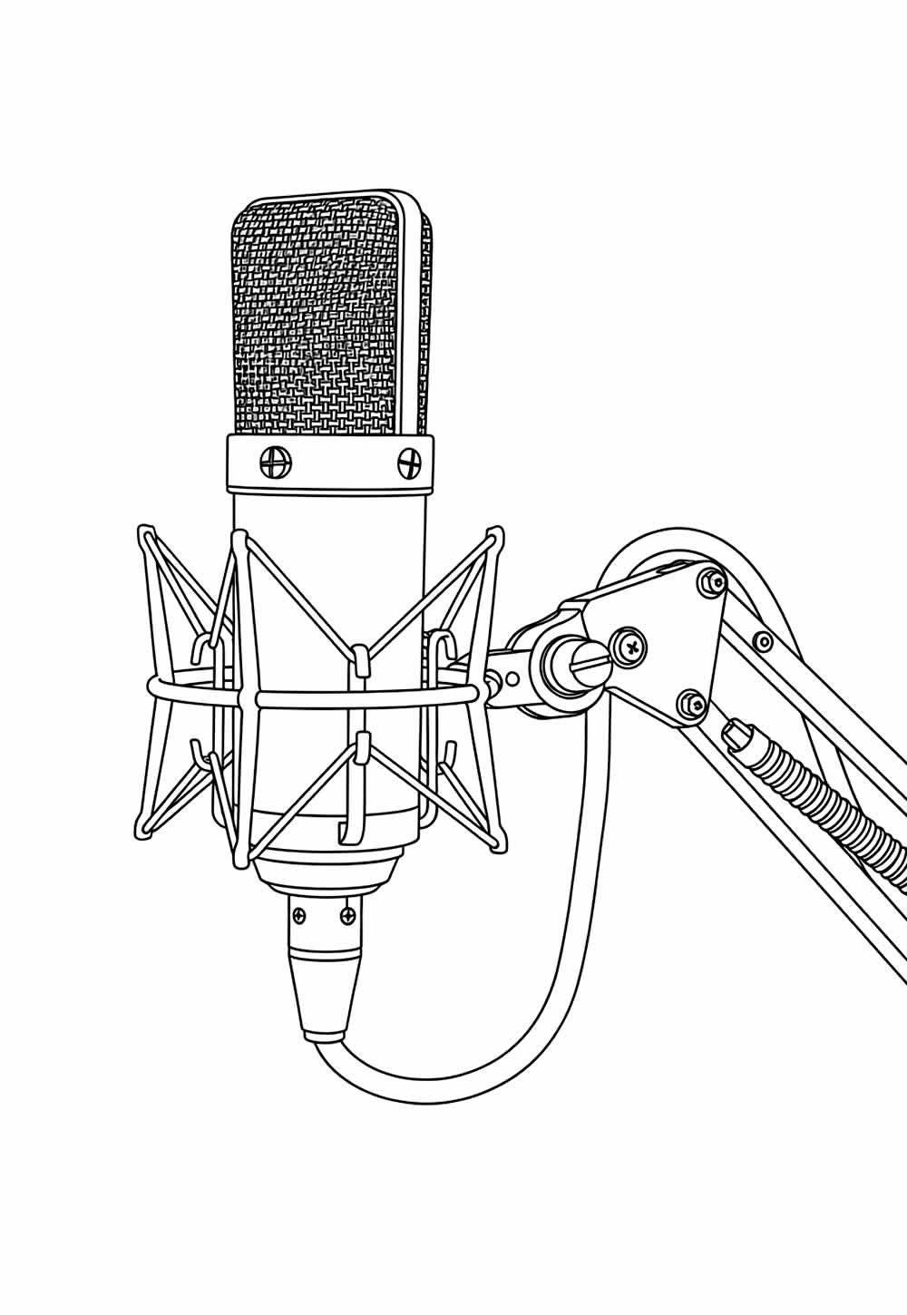 Desenho de Microfone Realista para colorir