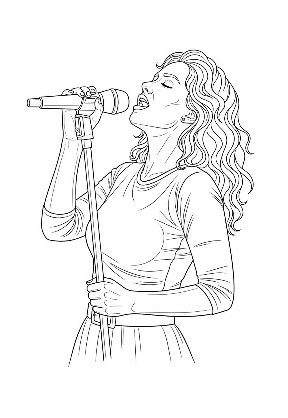 Desenho de Cantora para colorir