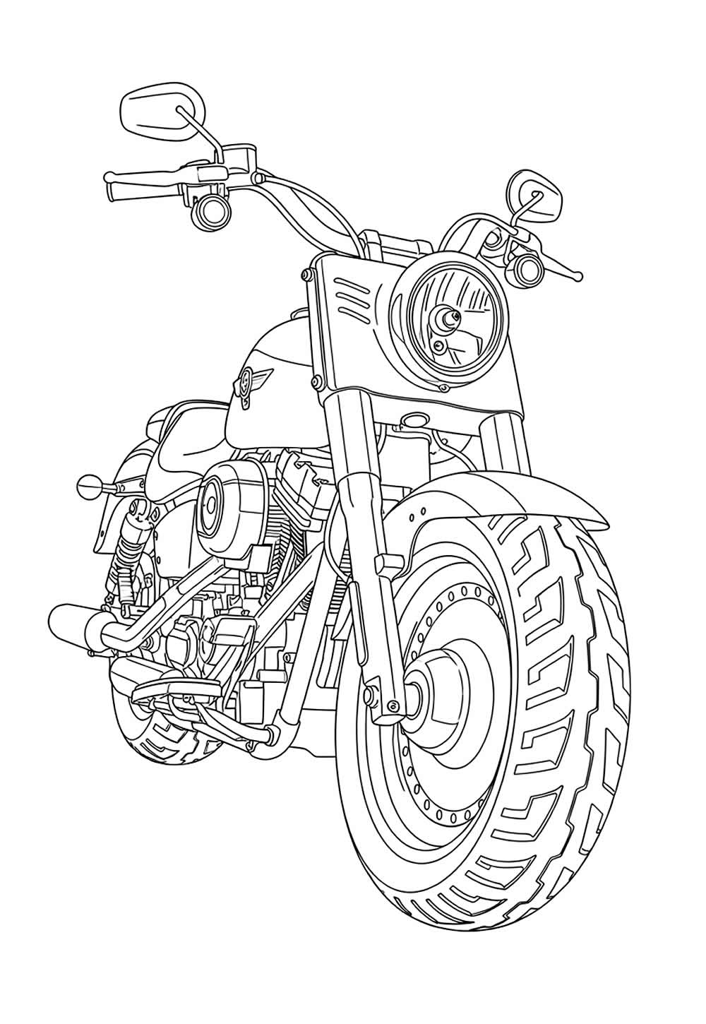 Desenho de Moto para pintar e colorir