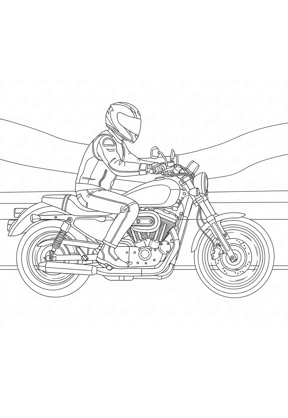 Desenho de Moto para pintar