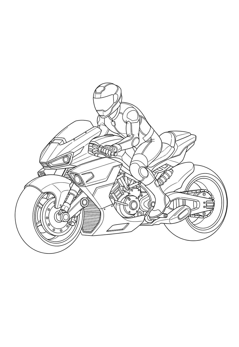 Desenho de Moto Futurista para colorir