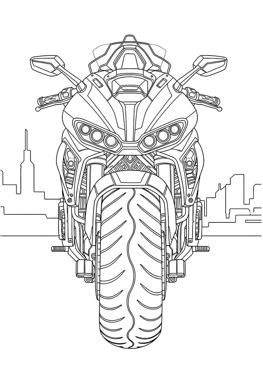 Desenho de Moto Futurista para colorir