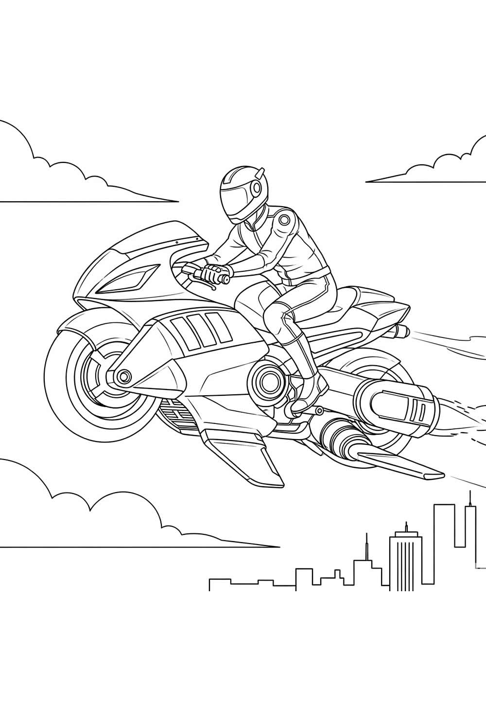Moto Futurista para colorir