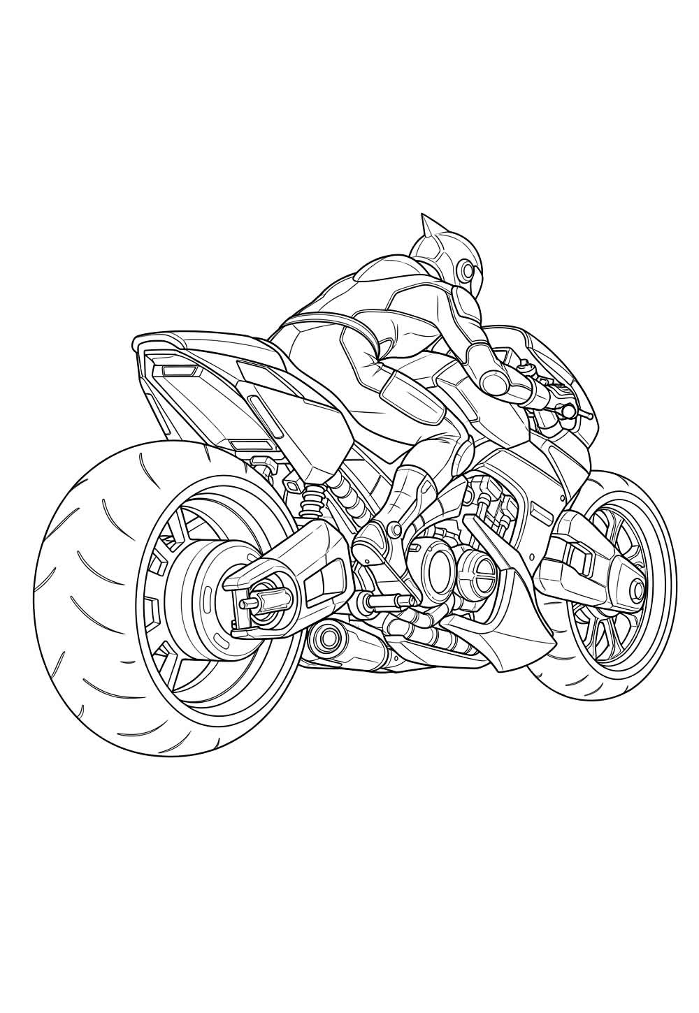 Desenho de Moto Futurista para imprimir
