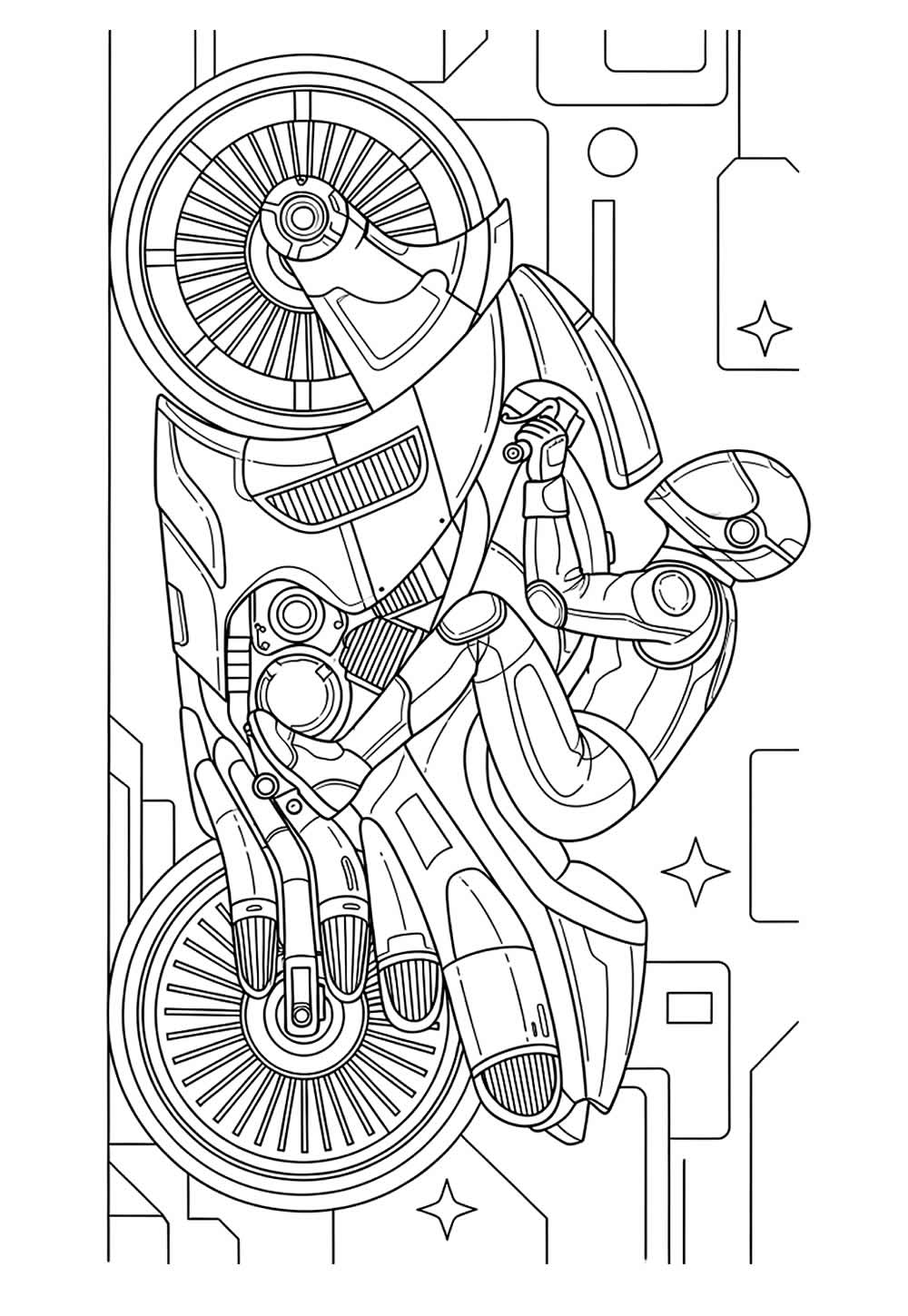 Moto Futurista para colorir