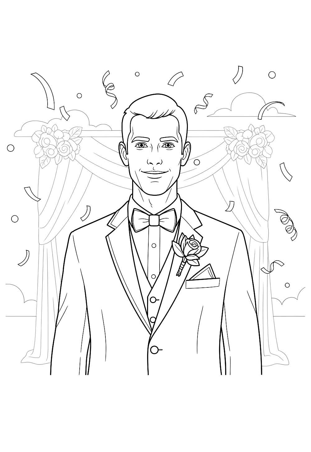 Desenho para colorir de Noivo