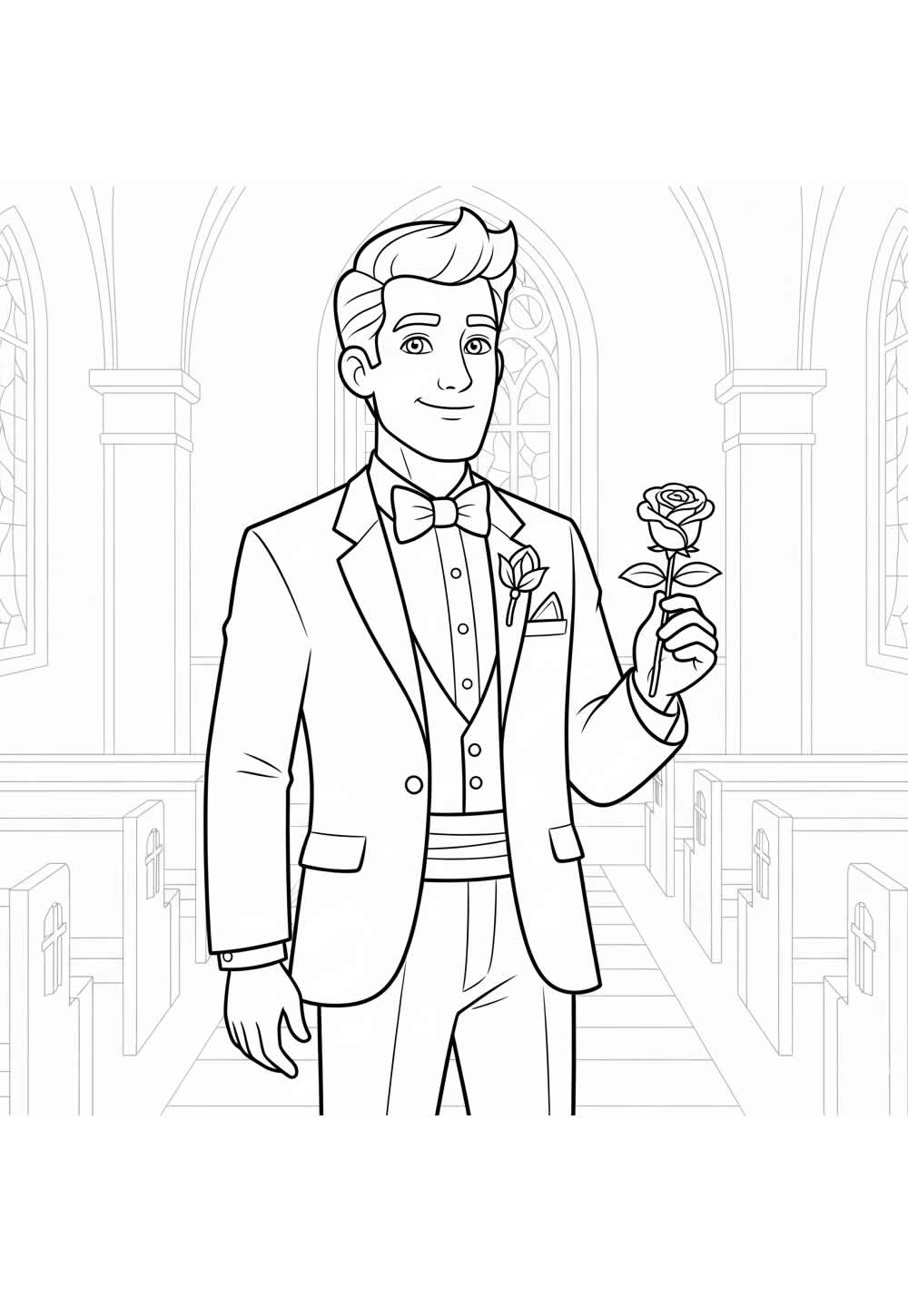 Desenho para pintar de Noivo