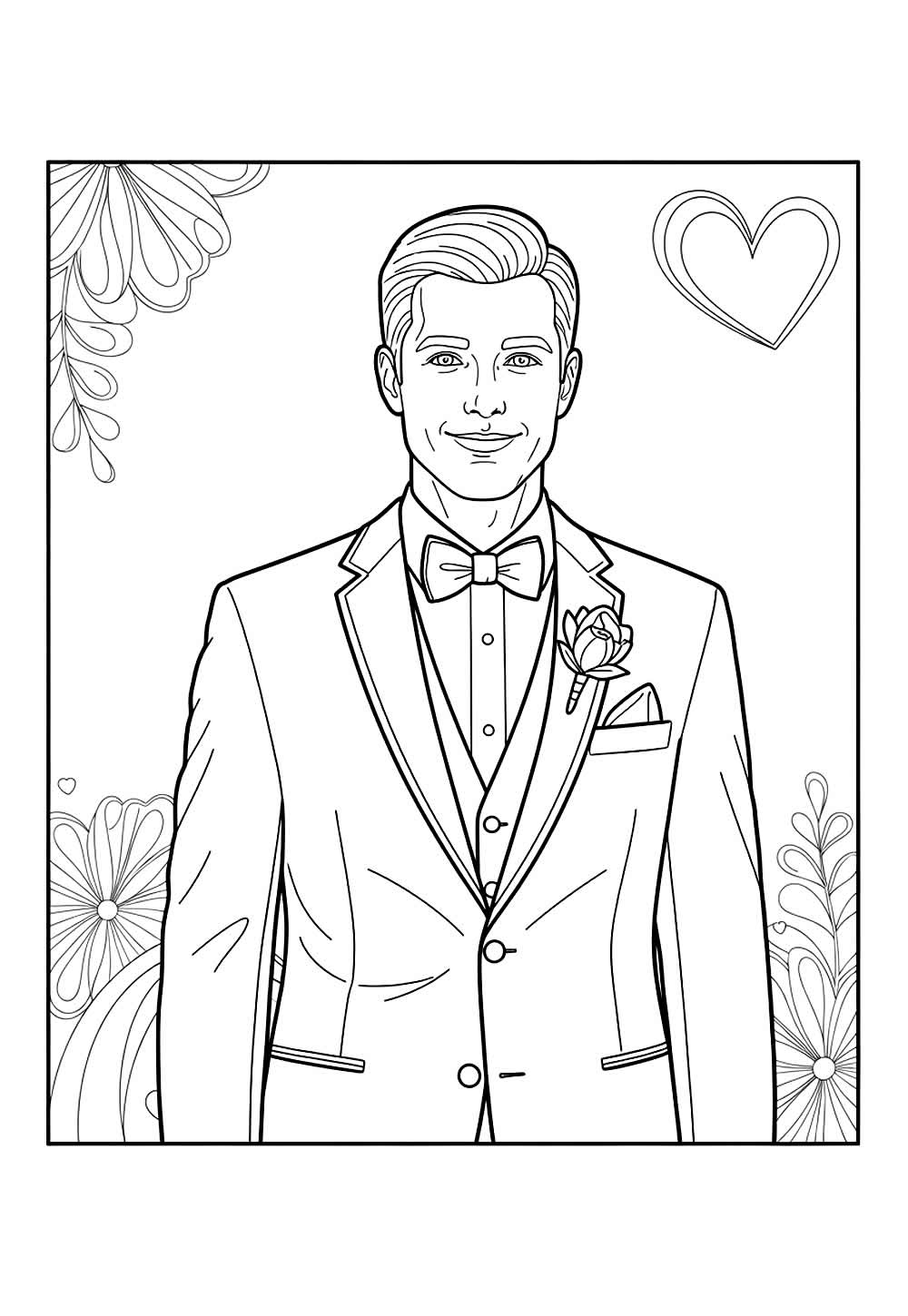 Desenhos de Noivo para colorir