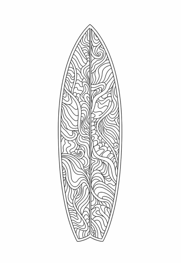 Desenhos de Prancha de Surf para Pintar e Colorir - Tudo Para Colorir