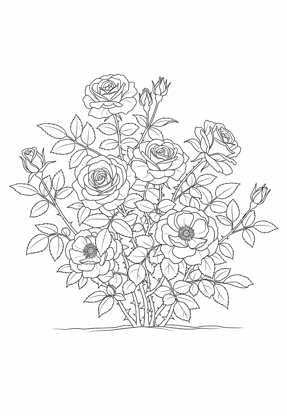 Desenho de Rosas para Colorir