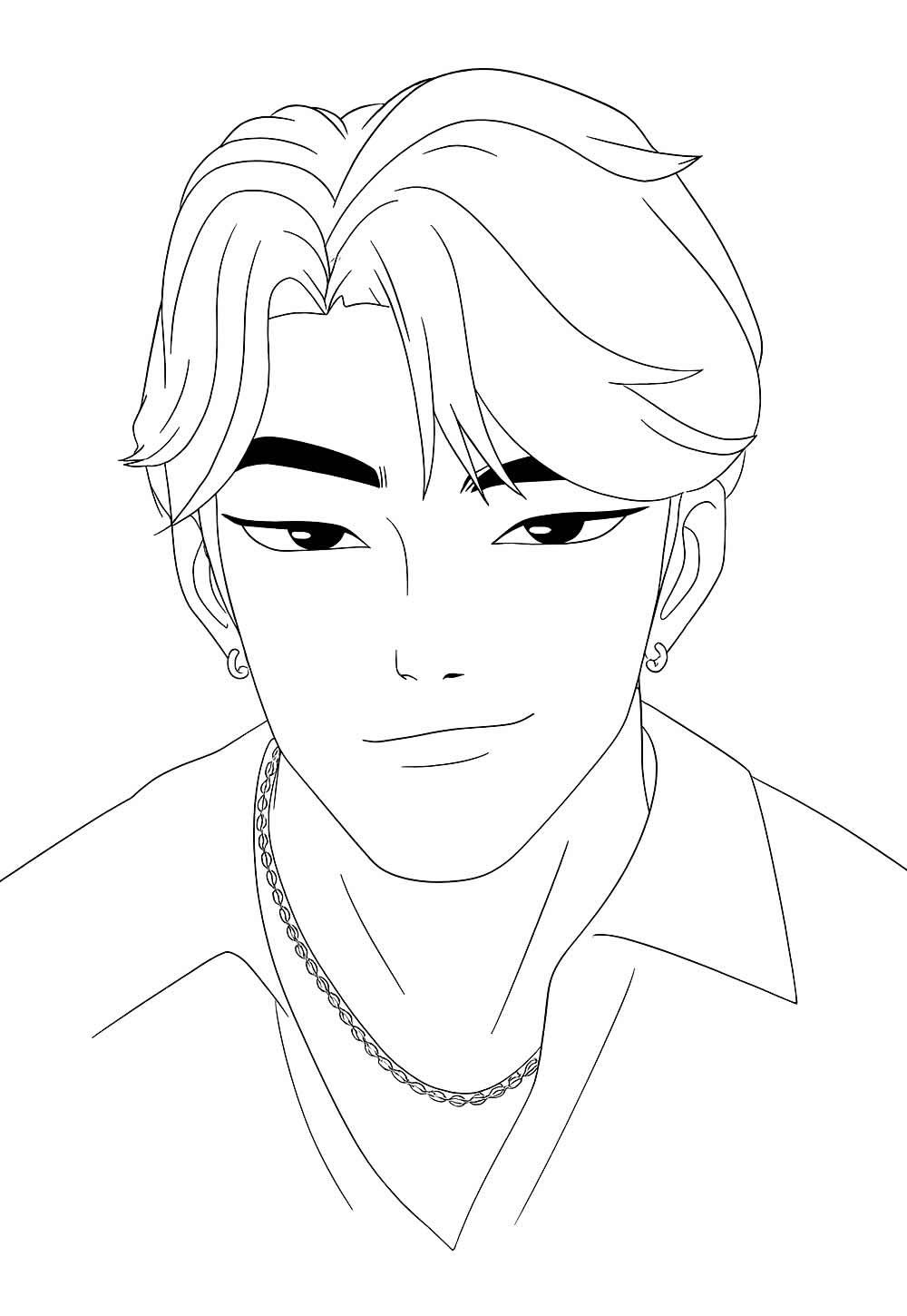 Desenho de Saja Boys do Guerreiras do K-Pop para colorir