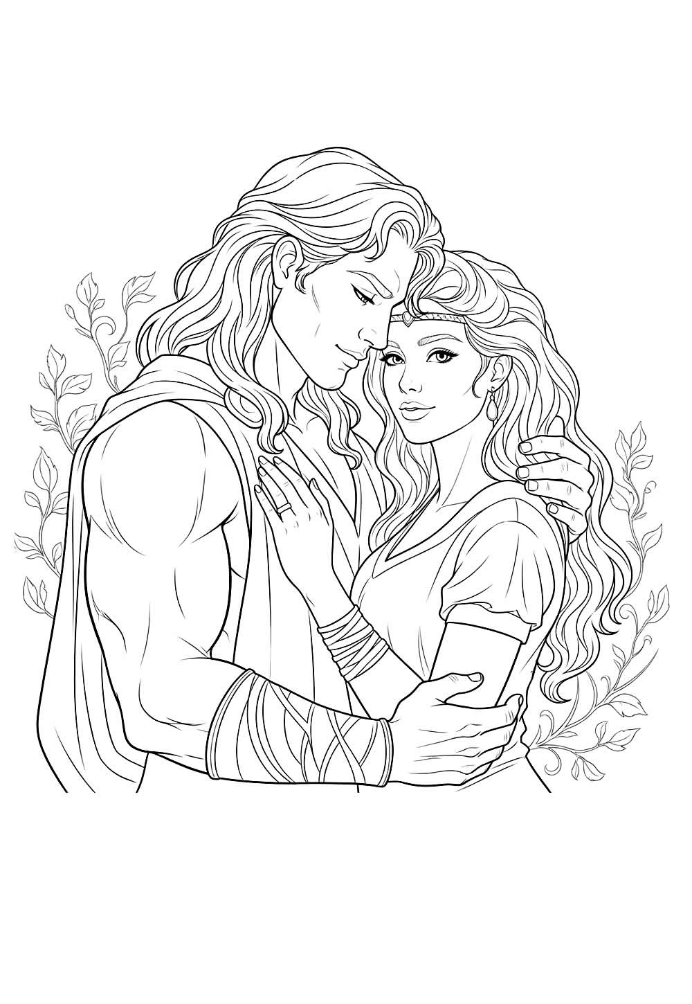 Desenhos de Sansão e Dalila para colorir