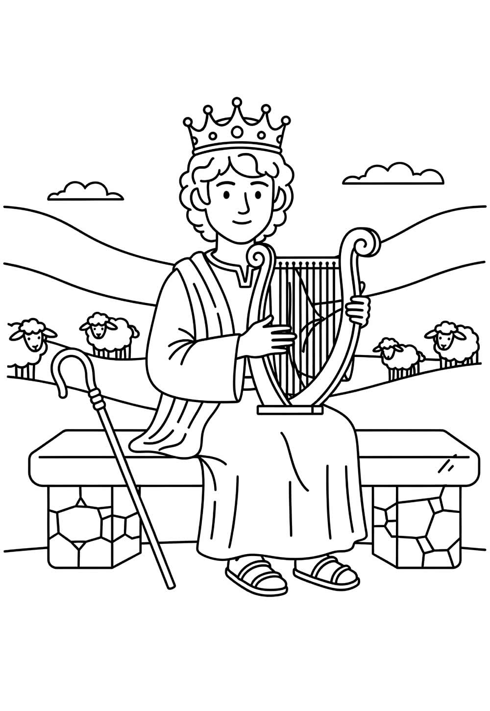 Desenho do Rei Davi para pintar
