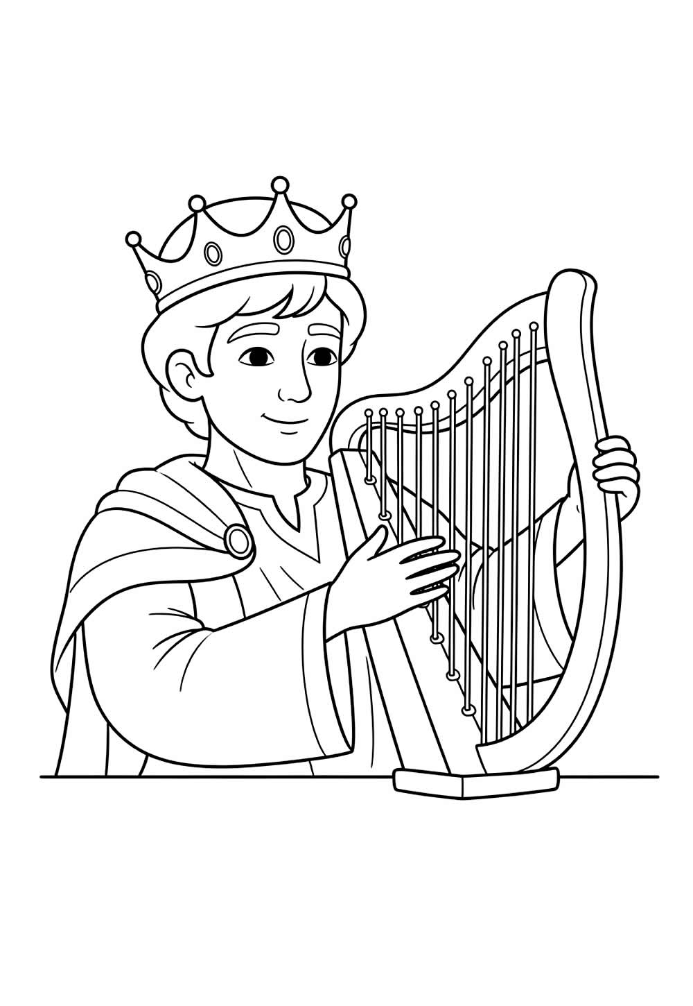 Desenho do Rei Davi para colorir
