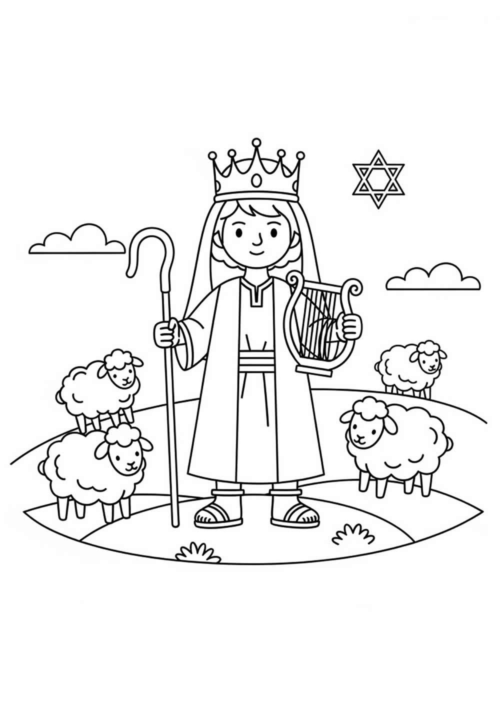 Rei Davi para colorir