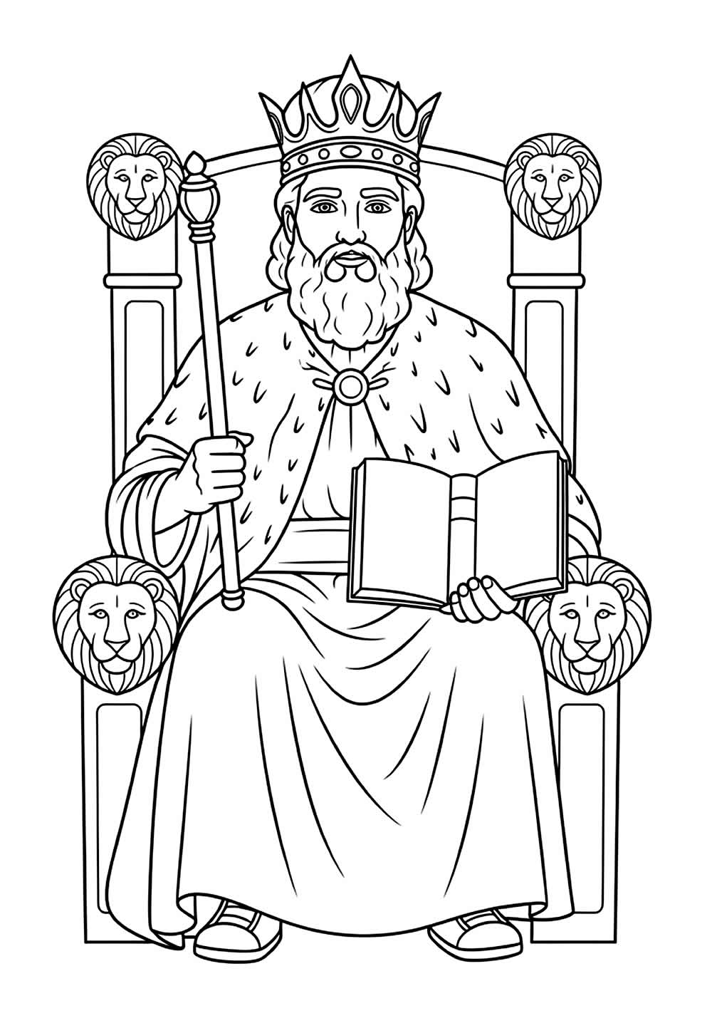 Desenho do Rei Salomão para colorir
