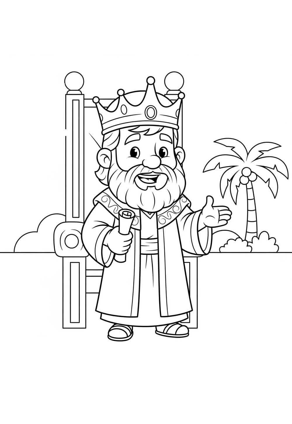 Desenho do Rei Salomão para colorir