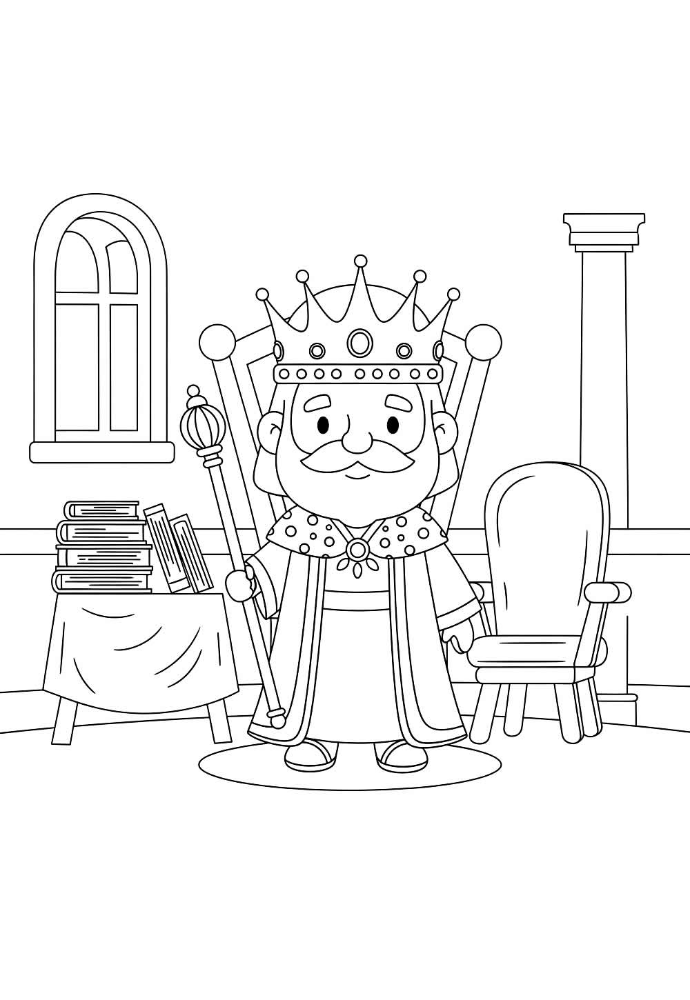 Desenho do Rei Salomão para colorir