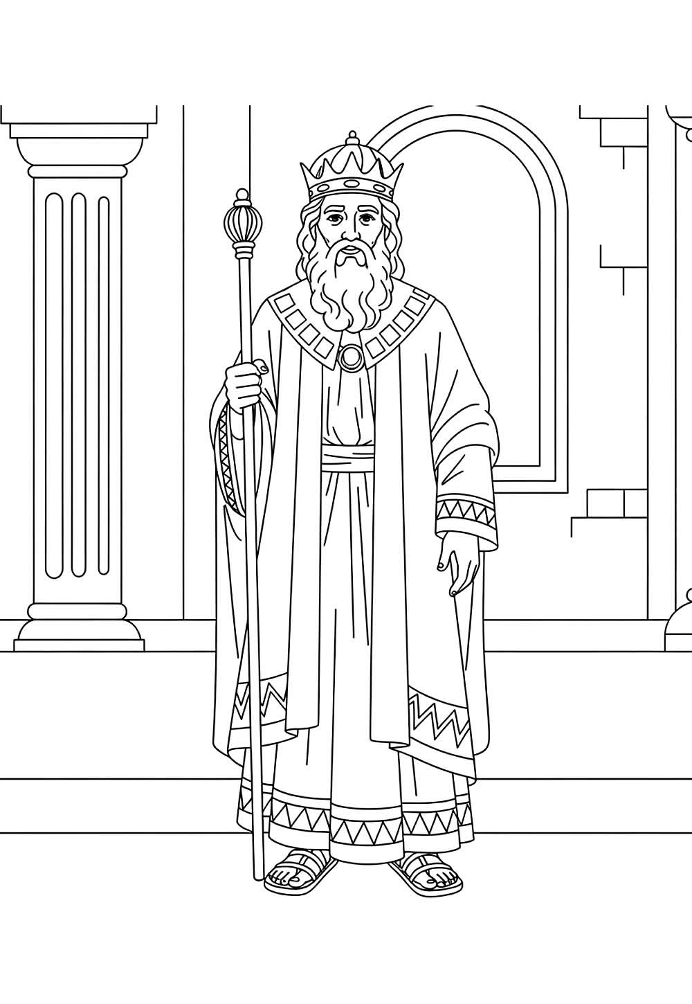 Desenho do Rei Salomão para pintar