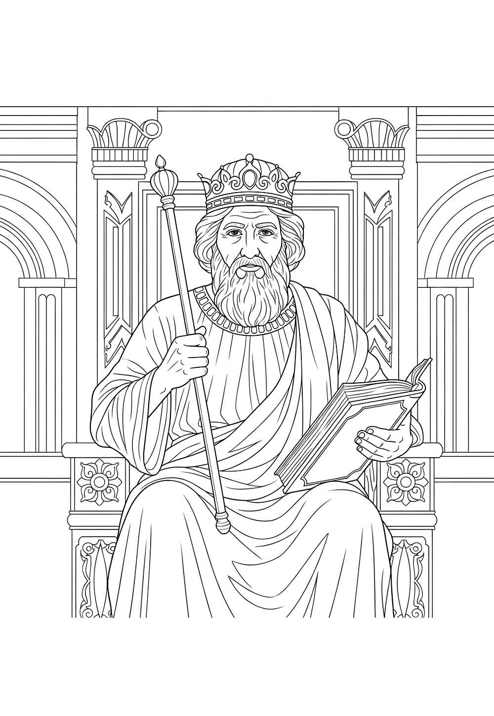 Desenho do Rei Salomão para colorir