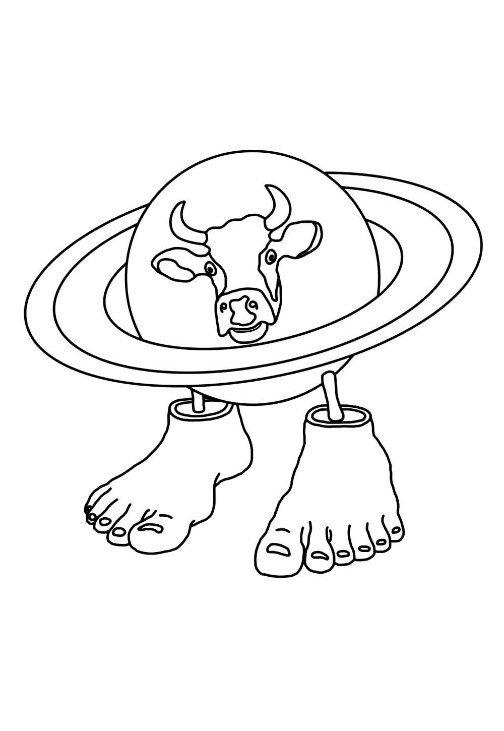 Desenhos de Brainrot para pintar - Vaca