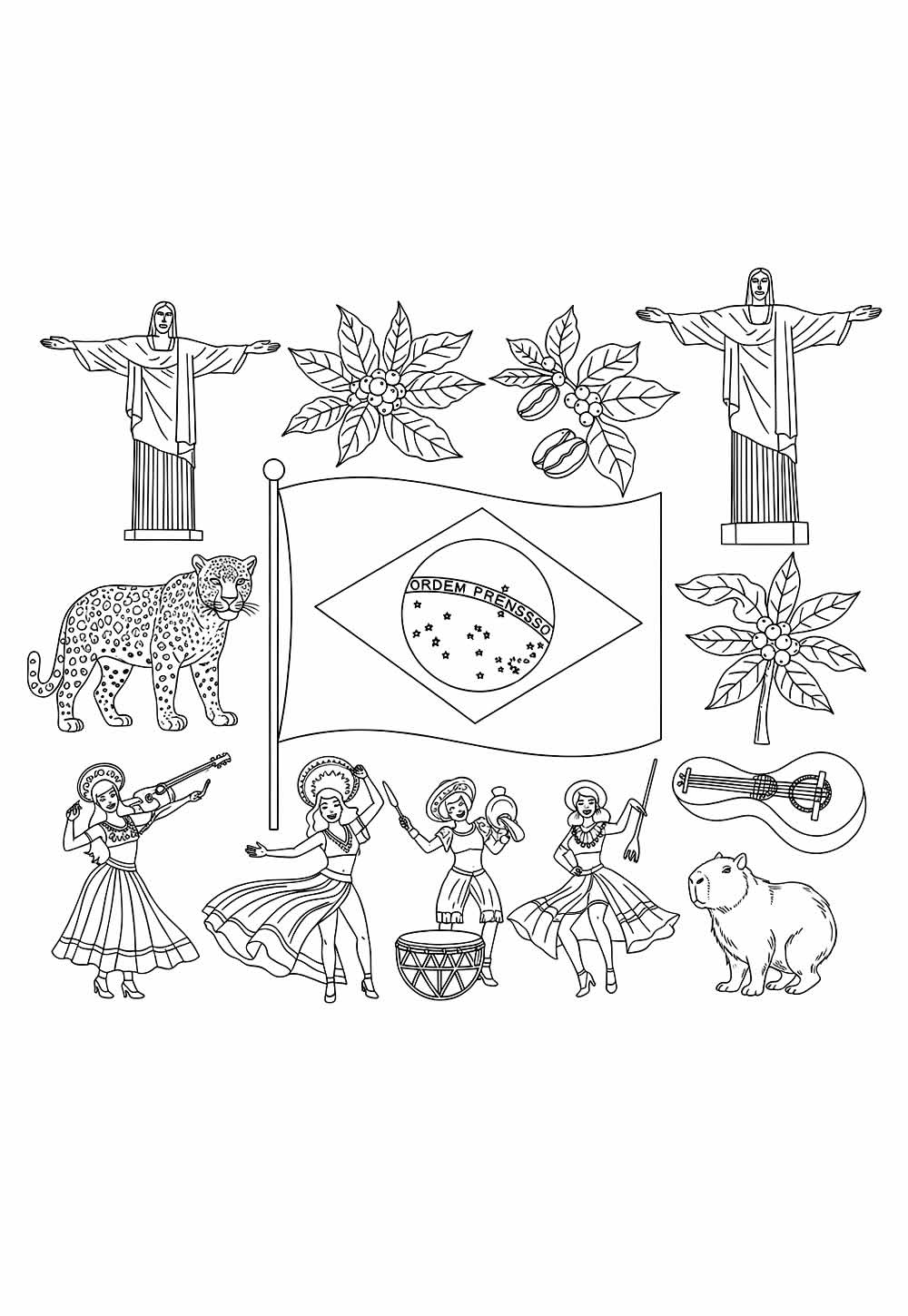 Desenhos de Dia do Independência para colorir